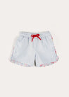 Striped Contrast Trim Swim Shorts in Blue (2-10yrs) SWIMWEAR from Pepa London US