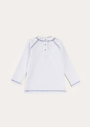 Boat Motif Long Sleeve Rashguard in Blue (2-6yrs) SWIMWEAR from Pepa London US