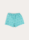 Adelaide Floral Tie Detail Swim Shorts in Green (2-10yrs) SWIMWEAR from Pepa London US