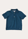 Plain Short Sleeve Polo Shirt in Navy (2-10yrs) TOPS & BODYSUITS from Pepa London US