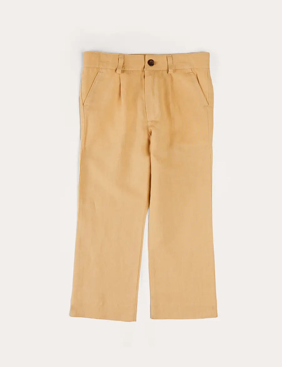 Linen Suit Trousers in Beige (4-10yrs) TROUSERS from Pepa London US