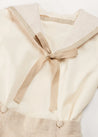 Waterford Stripe Mariner Collar Short Sleeve Two Piece Set in Beige (12mths-6yrs) TWO PIECE SETS from Pepa London US