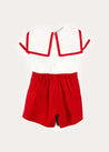 Mariner Collar Short Sleeve Two Piece Set in Red (12mths-6yrs) TWO PIECE SETS from Pepa London US