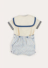 Regency Stripe Mariner Collar Two Piece Set With Bloomers in Blue (6mths-3yrs) TWO PIECE SETS from Pepa London US