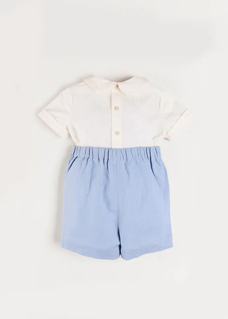 The Royal Embroidered Two Piece Set in Blue (12mths-5yrs) PRE-ORDER TWO PIECE SETS from Pepa London US