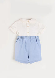 The Royal Embroidered Two Piece Set in Blue (12mths-5yrs) PRE-ORDER TWO PIECE SETS from Pepa London US