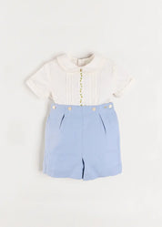 The Royal Embroidered Two Piece Set in Blue (12mths-5yrs) PRE-ORDER TWO PIECE SETS from Pepa London US