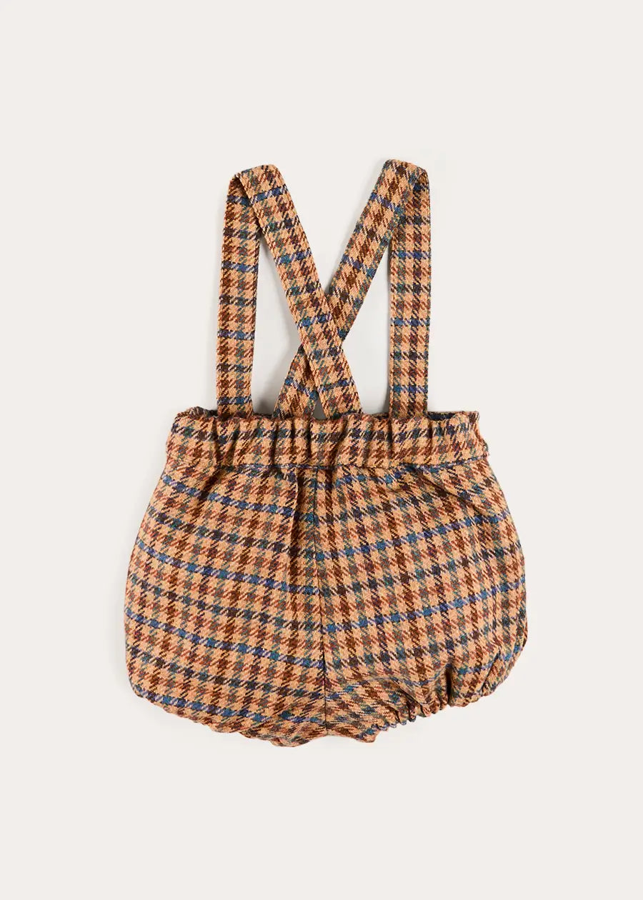 Vincent Check Bloomers with Braces in Brown (9mths-3yrs) Bloomers from Pepa London US