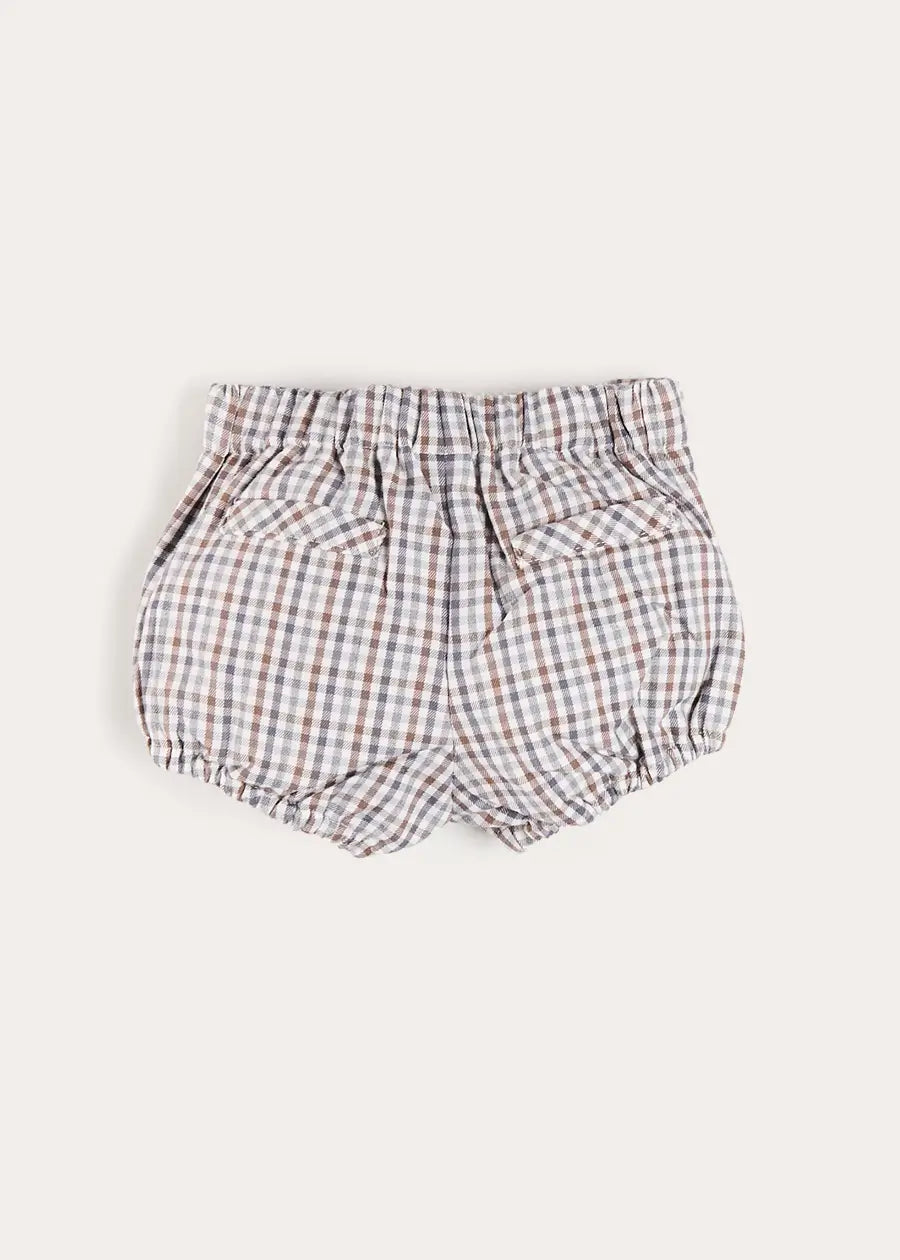 Cadogan Houndstooth Button Detail Bloomers in Camel (3mths-3yrs) Bloomers from Pepa London US