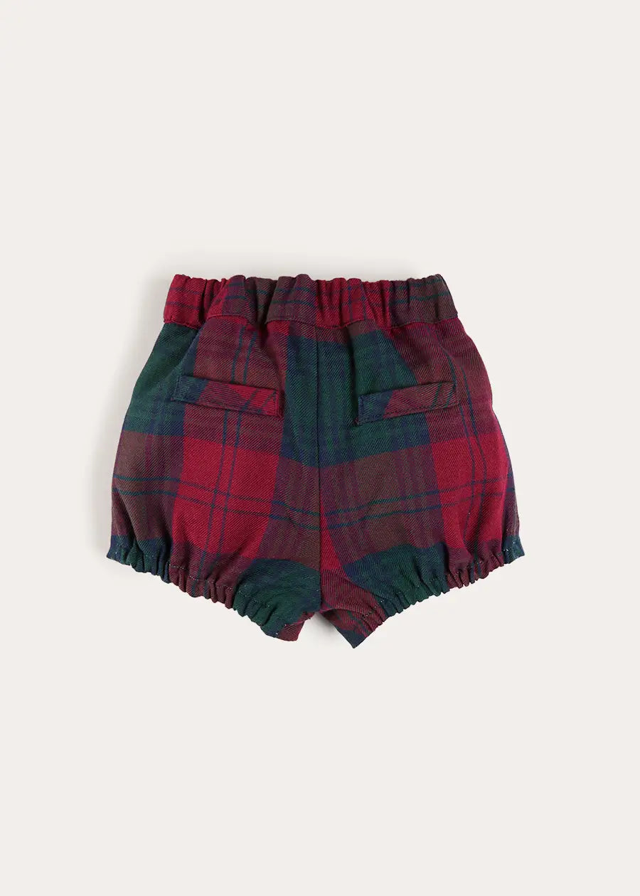 Grovesnor Tartan Button Detail Bloomers in Red (3mths-4yrs) Bloomers from Pepa London US