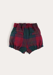 Grovesnor Tartan Button Detail Bloomers in Red (3mths-4yrs) Bloomers from Pepa London US
