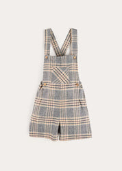 Walcott Check Short Dungarees in Blue (18mths-4yrs) Dungarees from Pepa London US