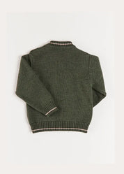 Corgi Embroidered Button Detail Jumper in Green (18mths-10yrs) Knitwear from Pepa London US