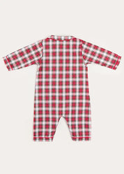 Francis Tartan Long Sleeve All In One Pyjama in Red (6mths-3yrs) #N/A from Pepa London US
