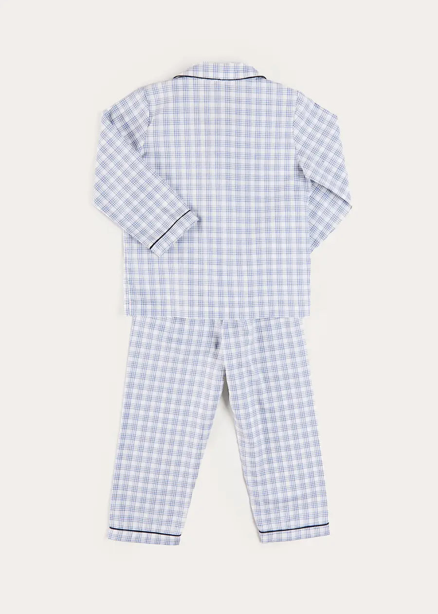 Wilfred Check Pyjamas in Blue (18mths-10yrs) Nightwear from Pepa London US