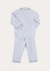 Wilfred Check Pyjamas in Blue (18mths-10yrs) Nightwear from Pepa London US
