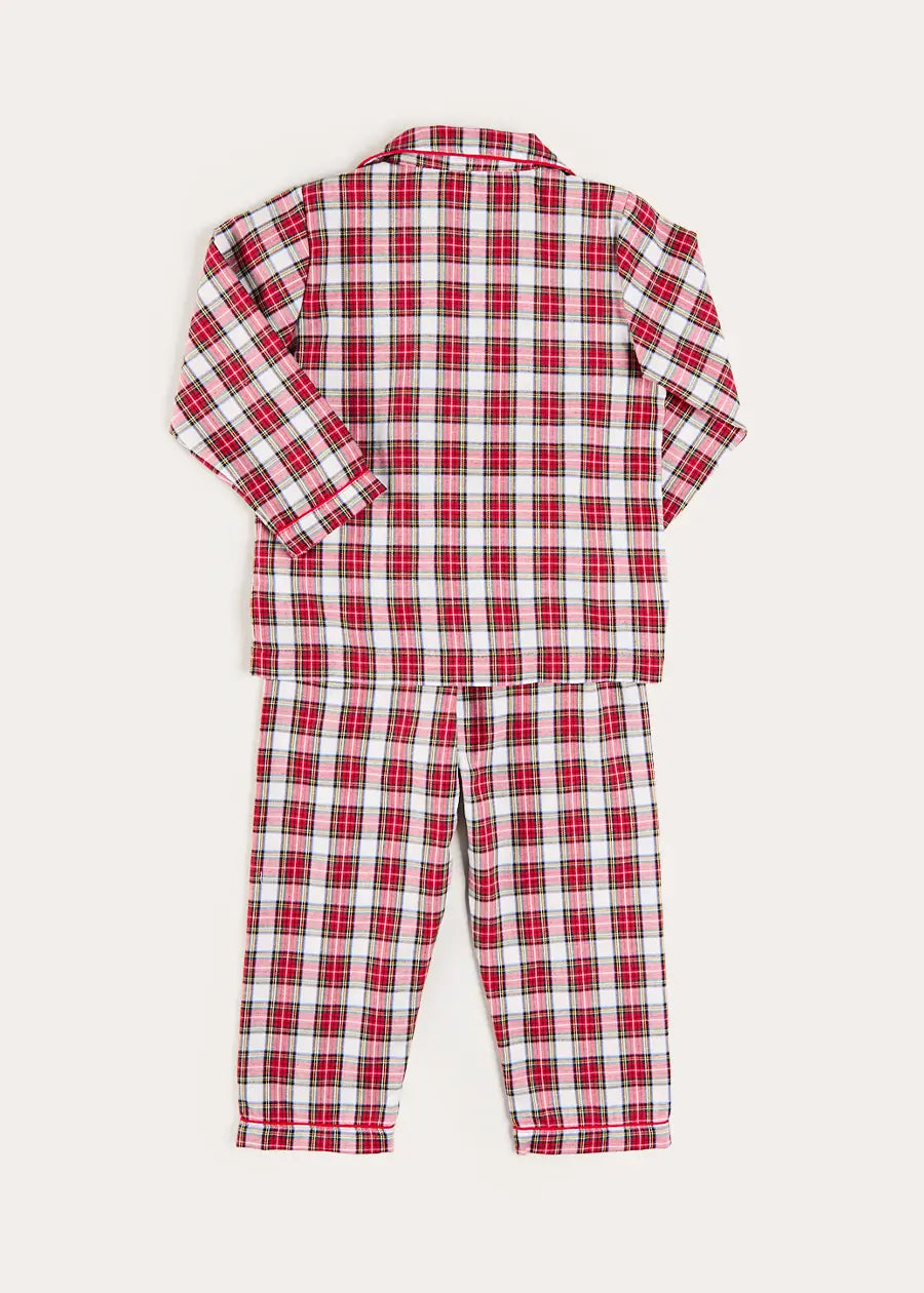 Francis Tartan Pyjamas in Red (18mths-10yrs) Nightwear from Pepa London US