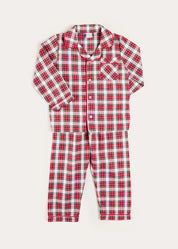 Francis Tartan Pyjamas in Red (18mths-10yrs) Nightwear from Pepa London US