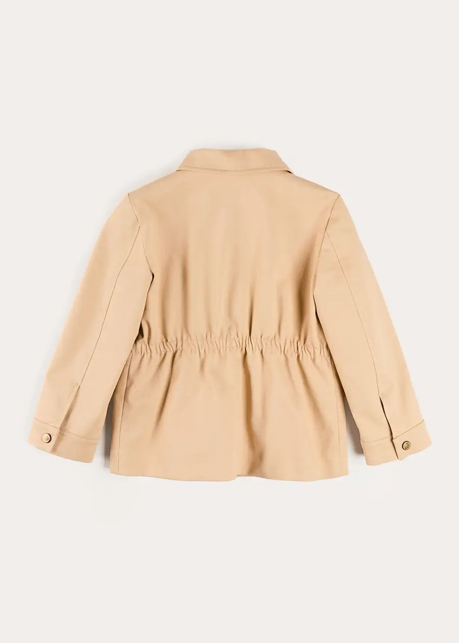 Safari Jacket With Pockets in Beige (4-10yrs) Coats from Pepa London US
