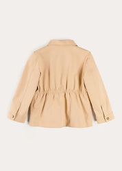 Safari Jacket With Pockets in Beige (4-10yrs) Coats from Pepa London US