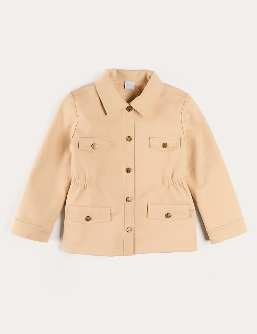 Safari Jacket With Pockets in Beige (4-10yrs) Coats from Pepa London US