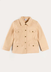 Safari Jacket With Pockets in Beige (4-10yrs) Coats from Pepa London US