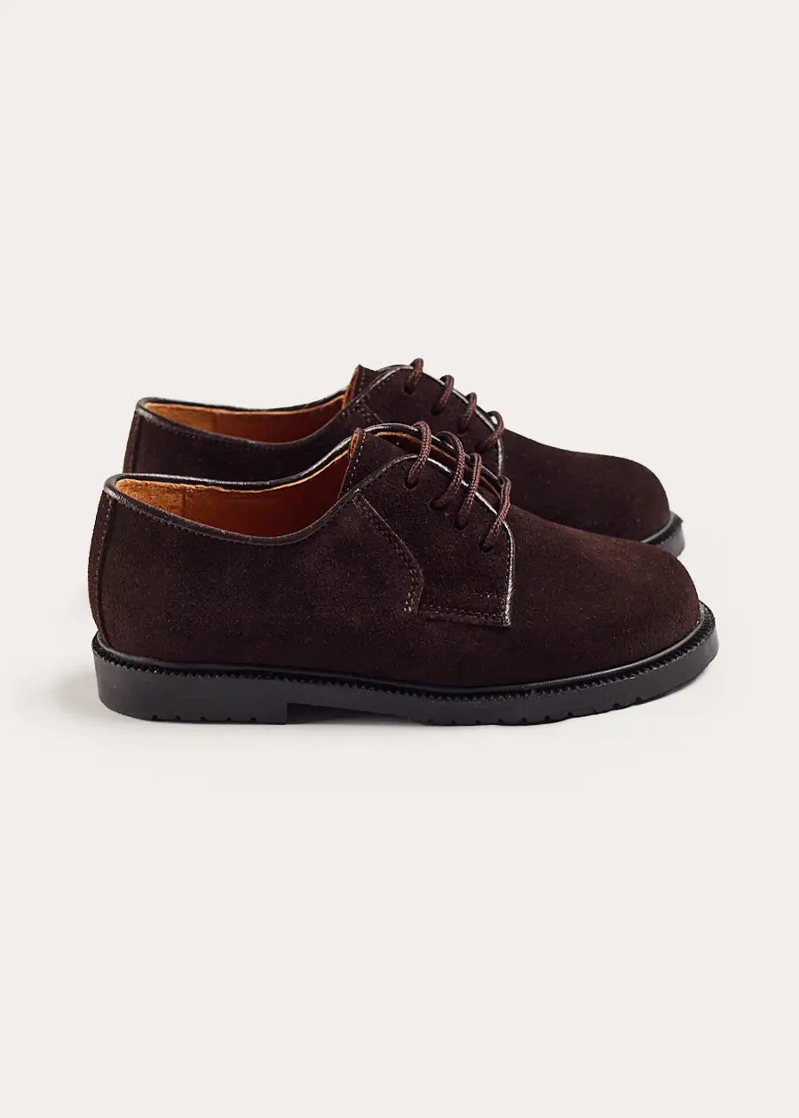 Suede Lace Up Shoes in Brown (24-35EU) Shoes from Pepa London US