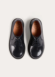 Patent Leather Lace Up Shoes in Midnight (24-35EU) Shoes from Pepa London US