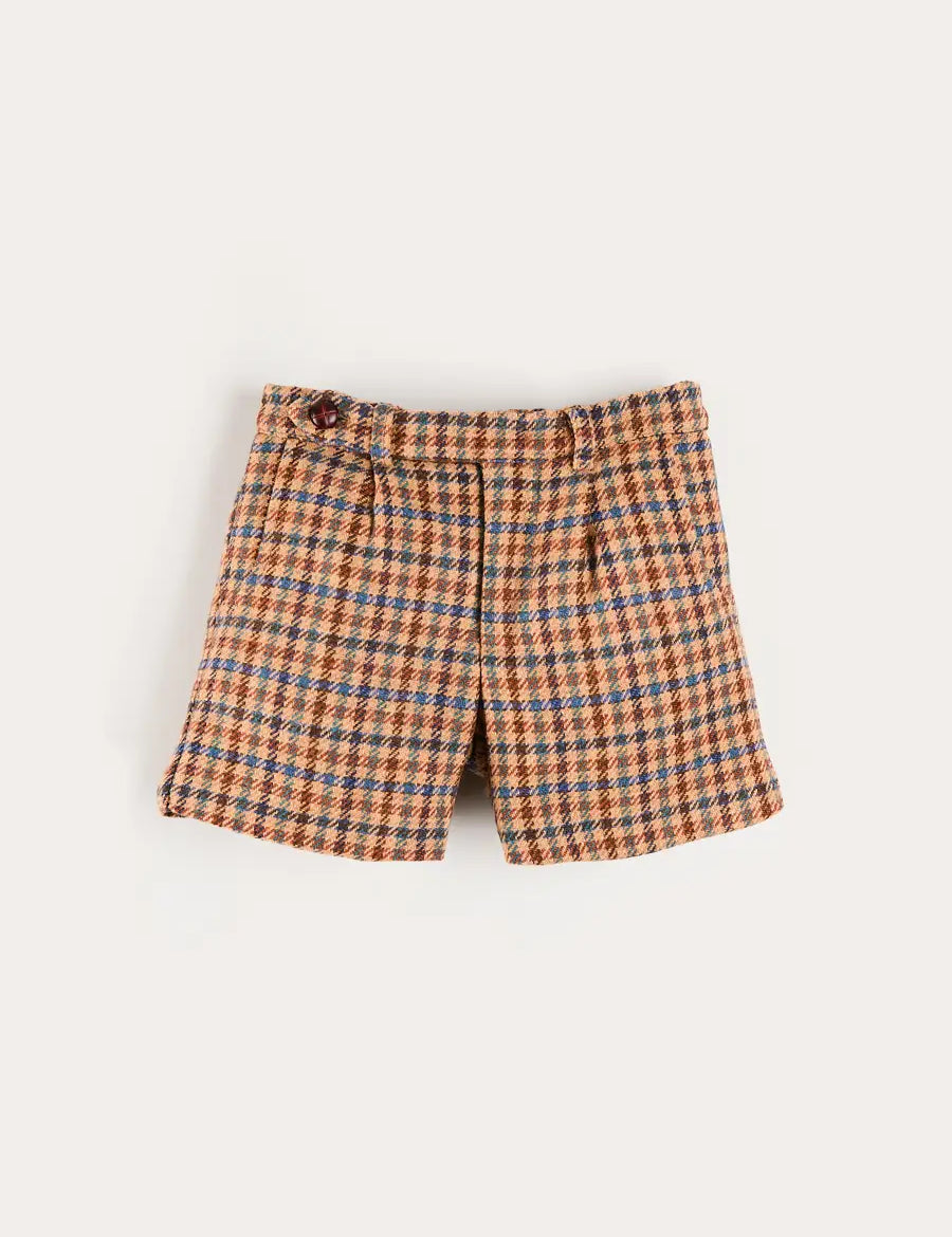 Vincent Check Shorts in Brown (4-10yrs) Shorts from Pepa London US
