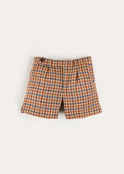 Vincent Check Shorts in Brown (4-10yrs) Shorts from Pepa London US