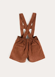 Button Detail Shorts with Braces in Brown (18mths-4yrs) Shorts from Pepa London US