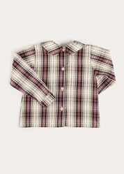 Whittaker Check Long Sleeve Shirt in Brown (12mths-4yrs) Shirts from Pepa London US