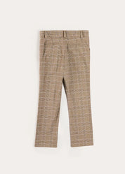 Wilton Check Pocket Detail Trousers in Beige (4-10yrs) Trousers from Pepa London US