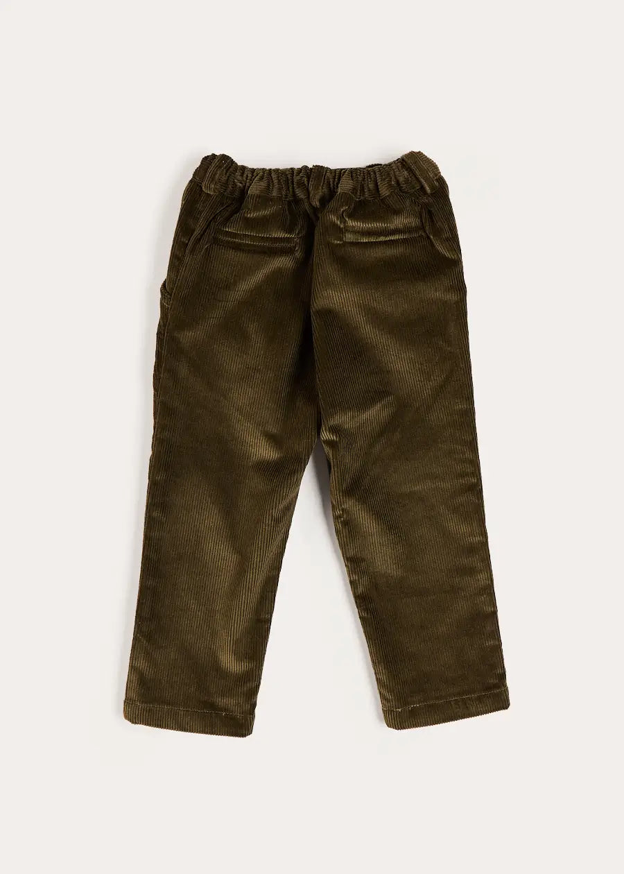Corduroy Chino Trousers in Green (18mths-5yrs) Trousers from Pepa London US