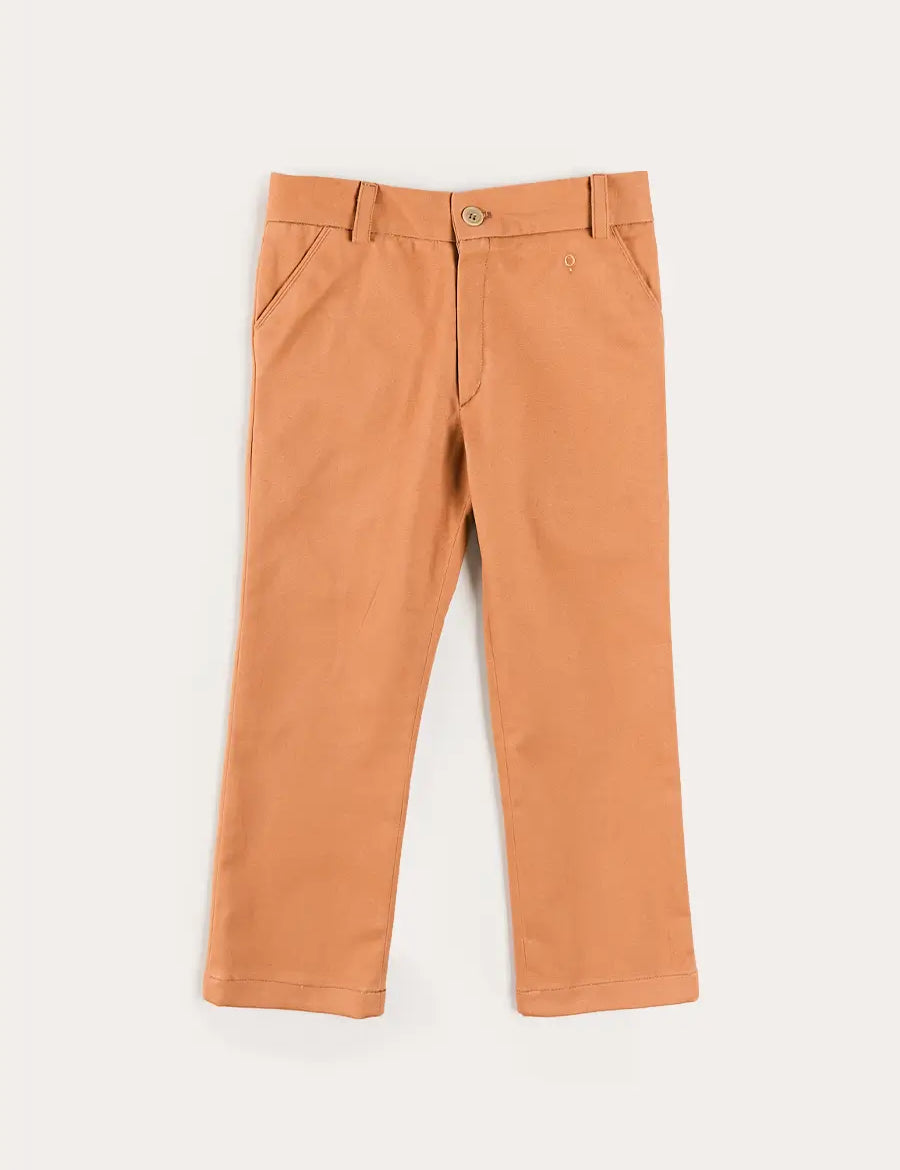 Plain Pocket Detail Trousers in Camel (4-10yrs) Trousers from Pepa London US