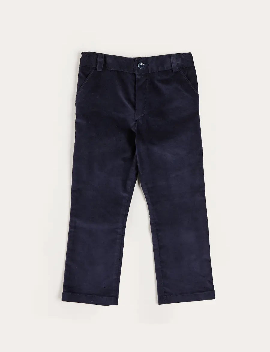 Velvet Pocket Chino Trousers in Navy (4-10yrs) Trousers from Pepa London US