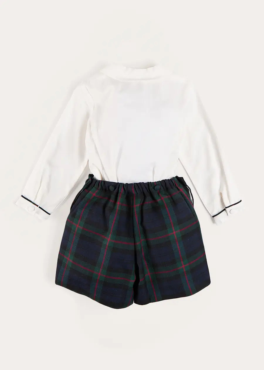 Kinnerton Tartan Peter Pan Collar Long Sleeve Two Piece Set in Green (18mths-6yrs) TWO PIECE SETS from Pepa London US