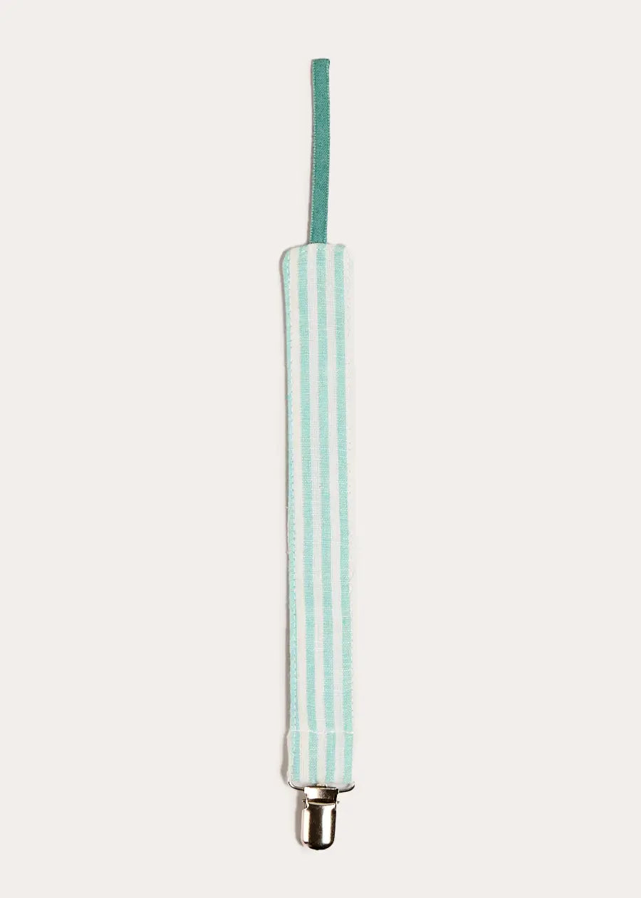 Wimbledon Stripe Dummy Clip in Green ACCESSORIES from Pepa London US