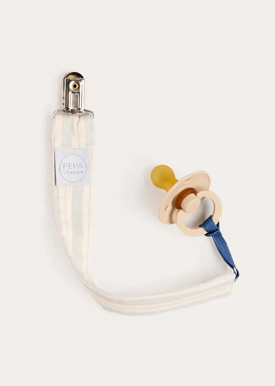 Brompton Stripe Dummy Clip in Beige ACCESSORIES from Pepa London US
