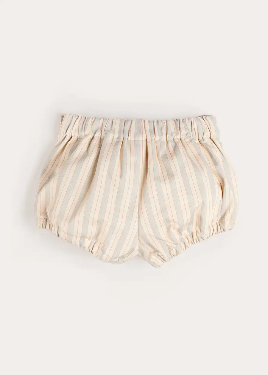 Brompton Stripe Pocket Detail Bloomers in Beige (6mths-3yrs) Bloomers from Pepa London US