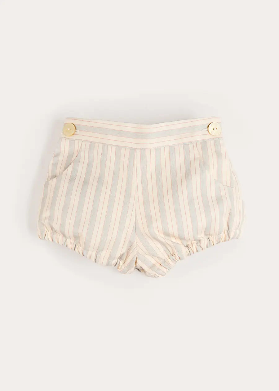 Brompton Stripe Pocket Detail Bloomers in Beige (6mths-3yrs) Bloomers from Pepa London US