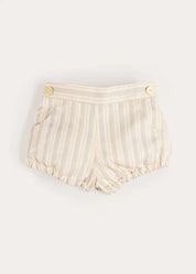 Brompton Stripe Pocket Detail Bloomers in Beige (6mths-3yrs) Bloomers from Pepa London US