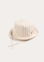 Brompton Striped Sun Hat in Beige (XS-L) ACCESSORIES from Pepa London US