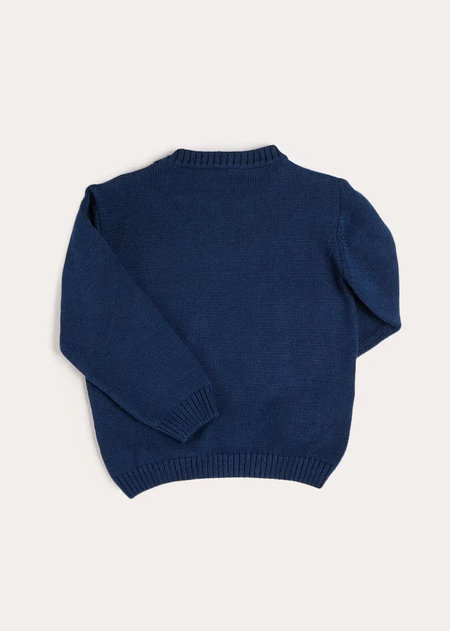 Seaside Postcard Knitted Jumper in Navy (18mths-6yrs) Knitwear from Pepa London US