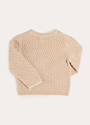 Wave Knit Jumper in Beige (3-10yrs) Knitwear from Pepa London US
