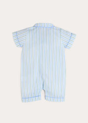 Winston Stripe Light Weight Short All-In-One Pyjamas in Green (9mths-2yrs) NIGHTWEAR from Pepa London US