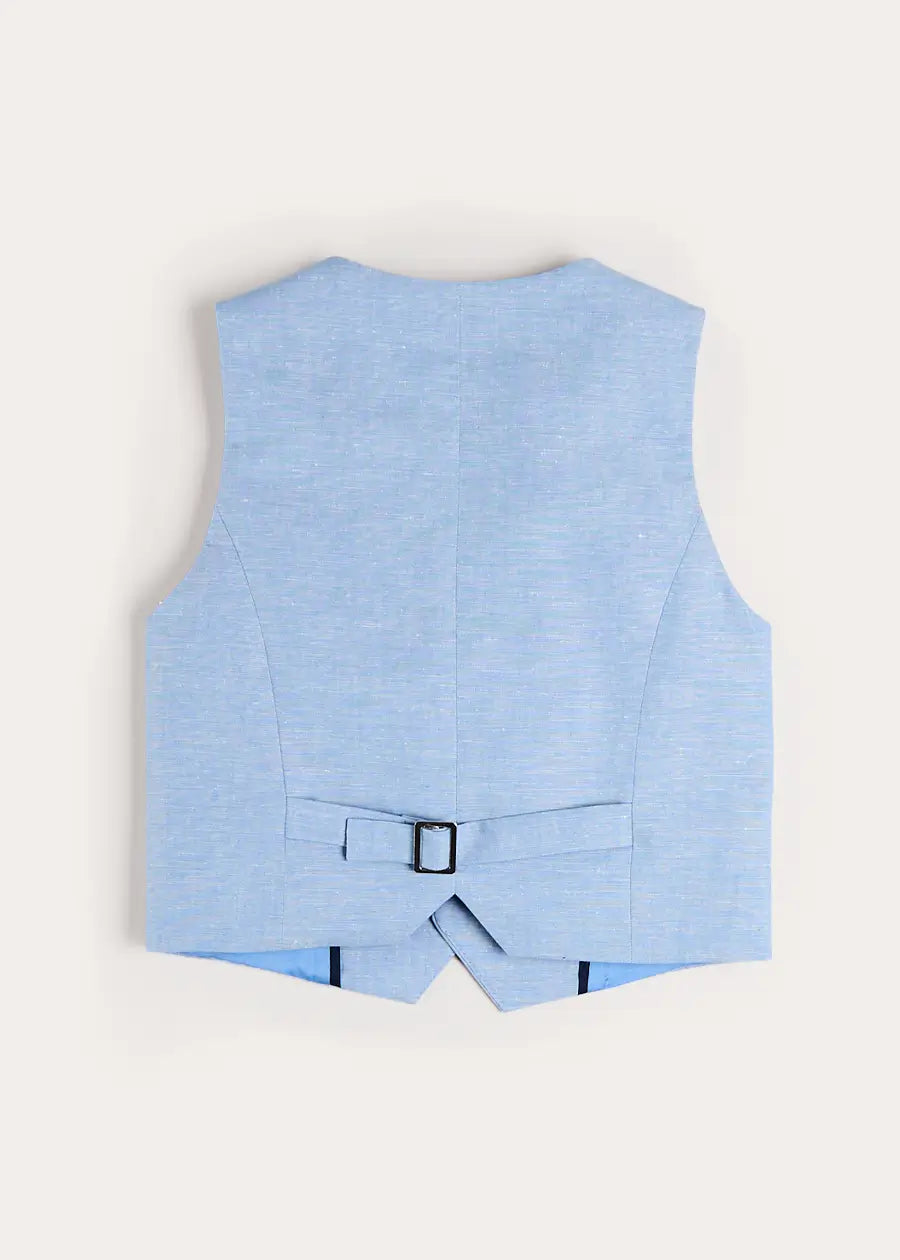 Plain Waist-Coat in Sky Blue (4- 10yrs) COATS from Pepa London US