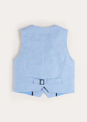Plain Waist-Coat in Sky Blue (4- 10yrs) COATS from Pepa London US