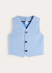 Plain Waist-Coat in Sky Blue (4- 10yrs) COATS from Pepa London US