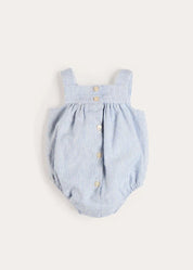 Alexander Stripe Sleeveless Button Detail Romper in Blue (3mths-2yrs) ROMPERS from Pepa London US